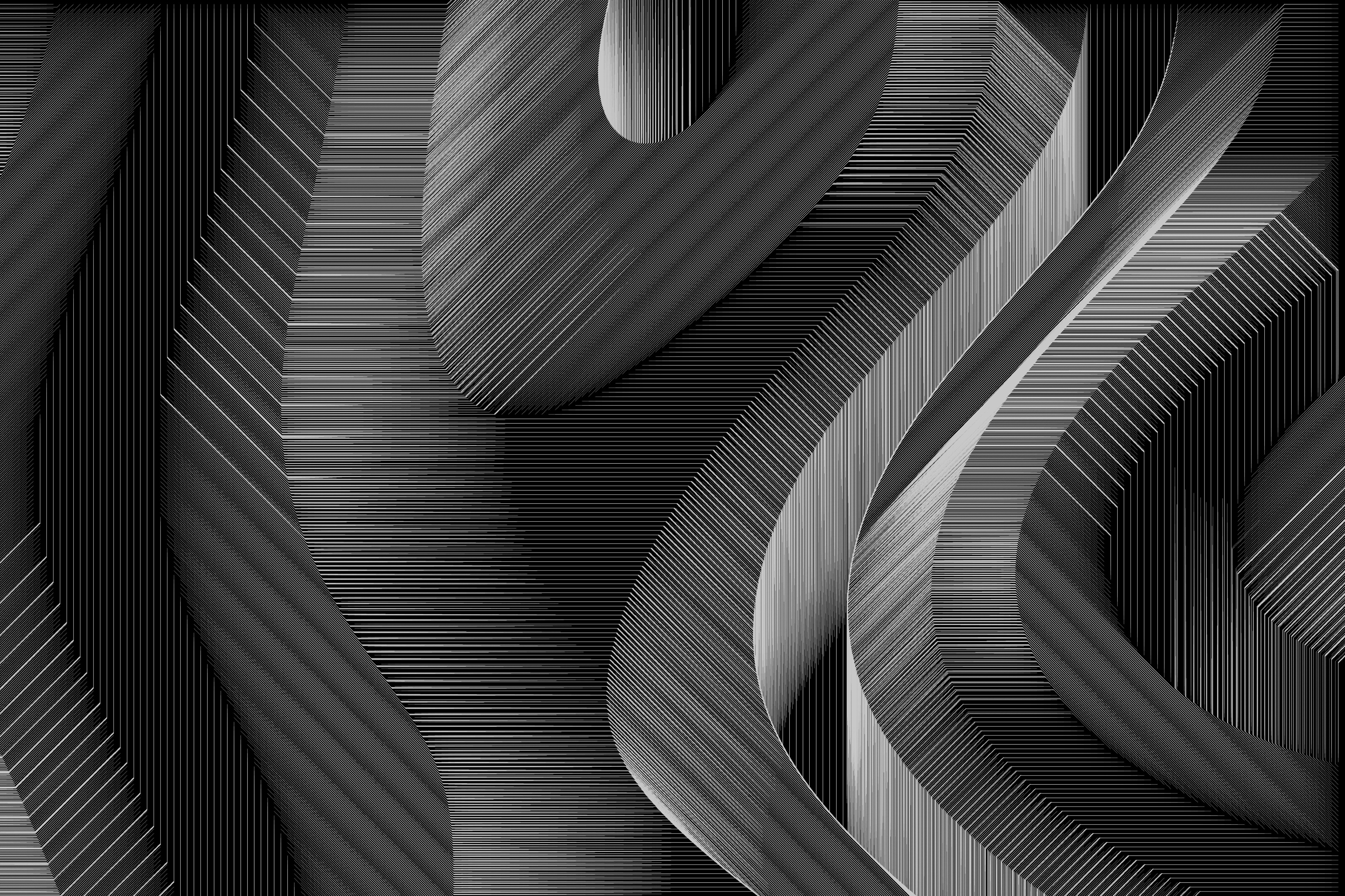 A portrait with an abstract, colorful pattern overlay.
